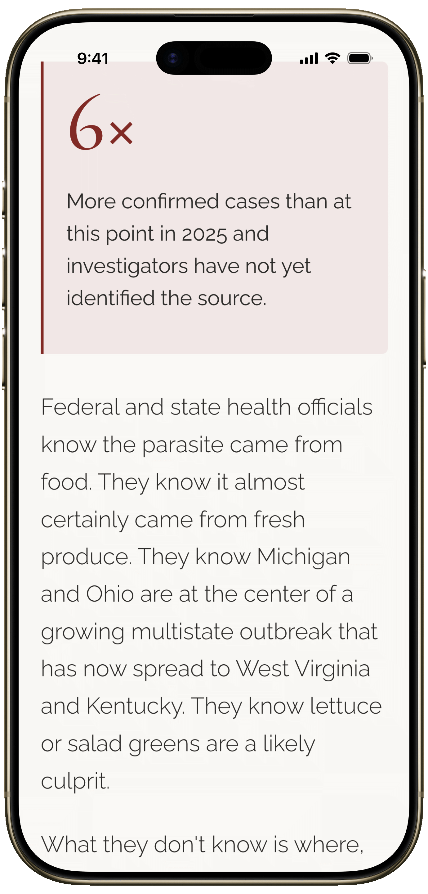 Mobile screen preview showing confirmed cases stat callout