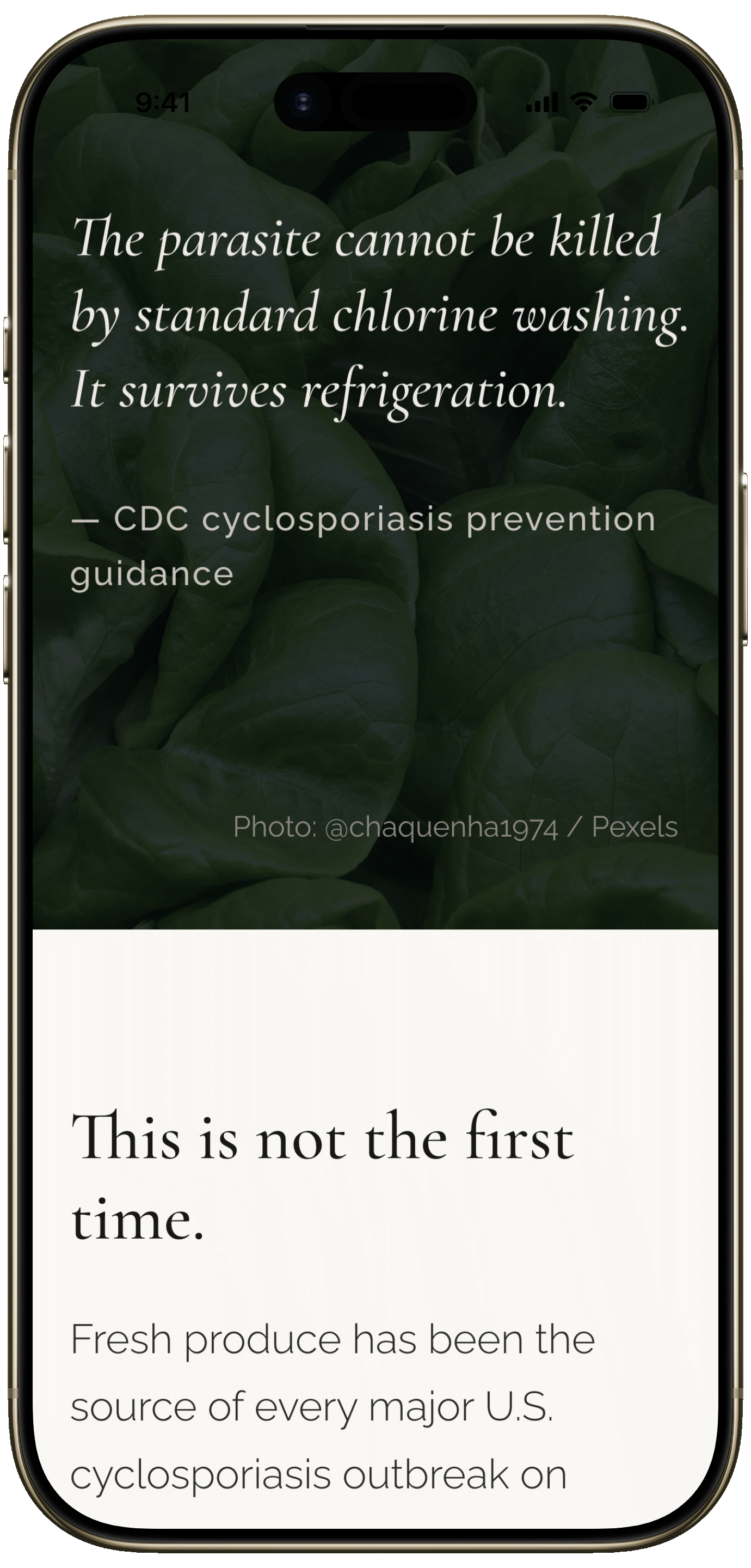 Mobile screen preview showing CDC prevention guidance quote